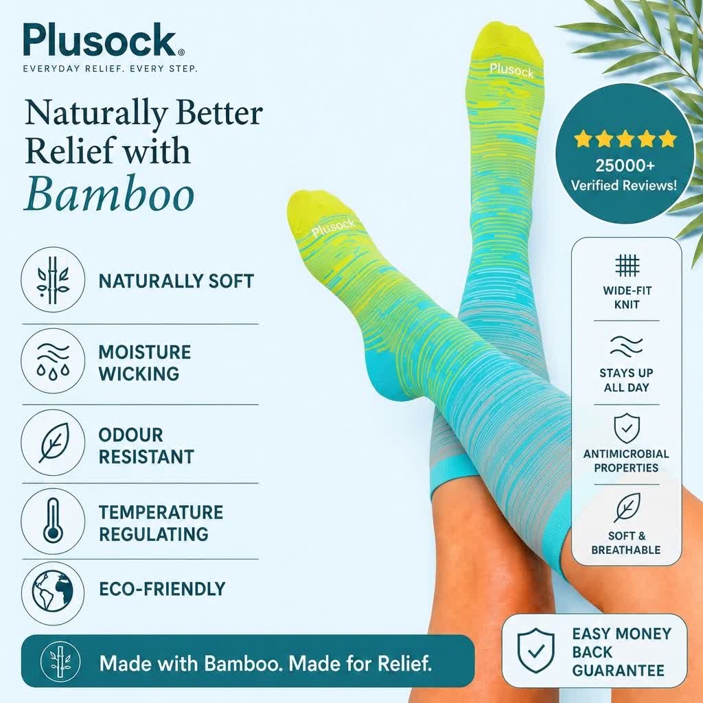 Plus Size Yellow Stripe Bamboo Compression Socks - image 1