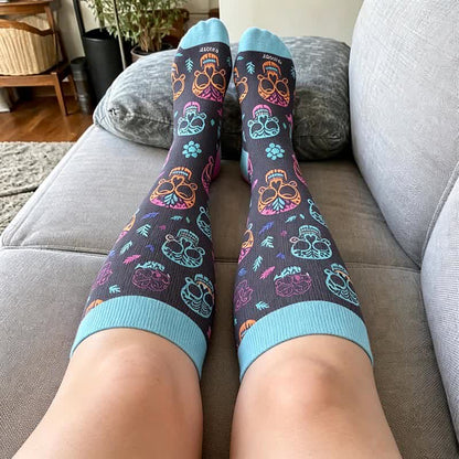 Plus Size Sugar Skull Compression Socks - image 1