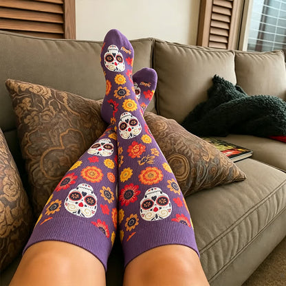Plus Size Sugar Skull Compression Socks - image 3