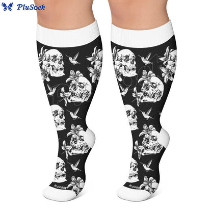 Plus Size Sugar Skull Compression Socks - image 5
