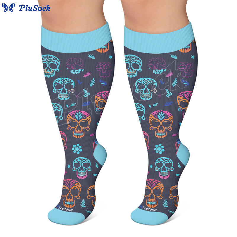 Plus Size Sugar Skull Compression Socks - image 6