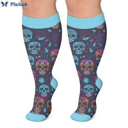 Plus Size Sugar Skull Compression Socks - image 6