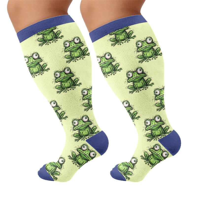 Plus Size Owl Frog Compression Socks - image 8