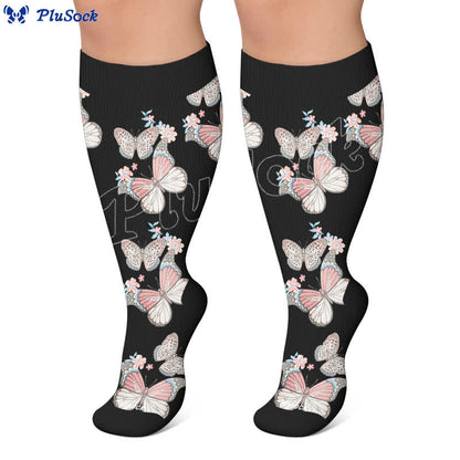 Plus Size Floral Flutter Compression Socks - image 4