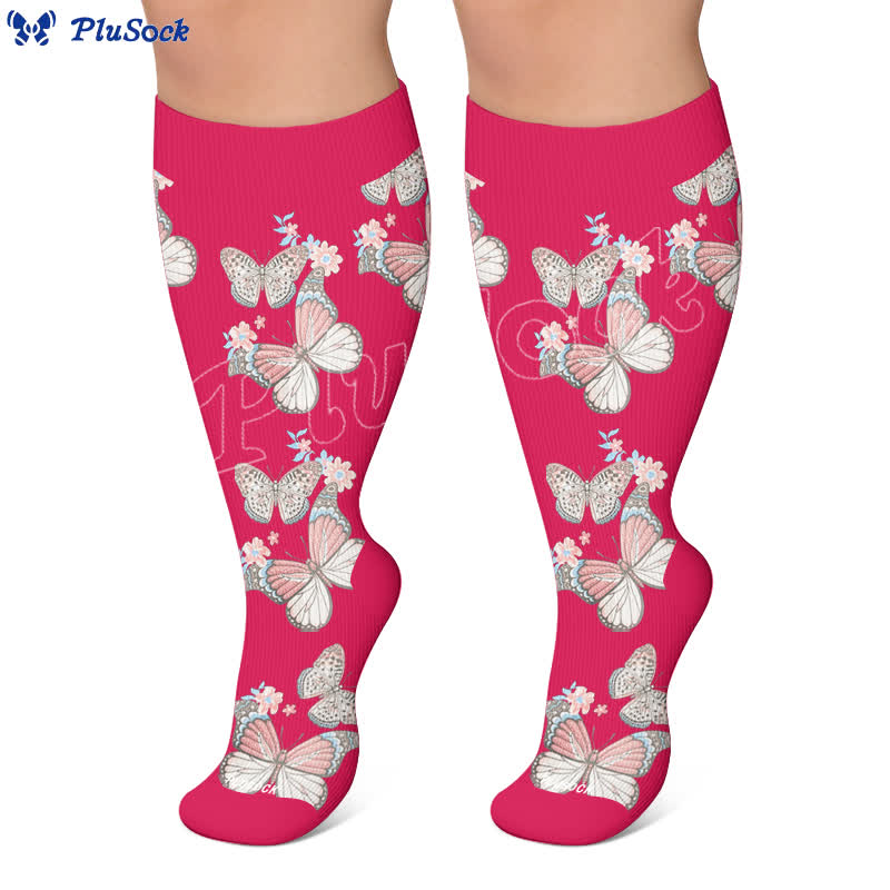 Plus Size Floral Flutter Compression Socks - image 5