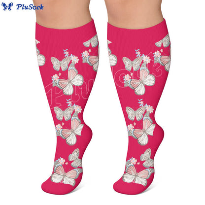 Plus Size Floral Flutter Compression Socks - image 5