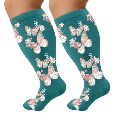 Plus Size Floral Flutter Compression Socks - image 10