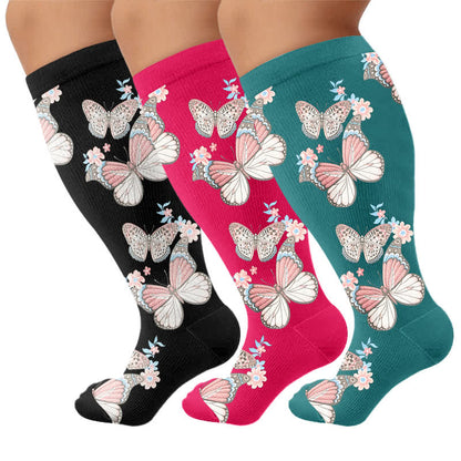 Plus Size Floral Flutter Compression Socks - image 7