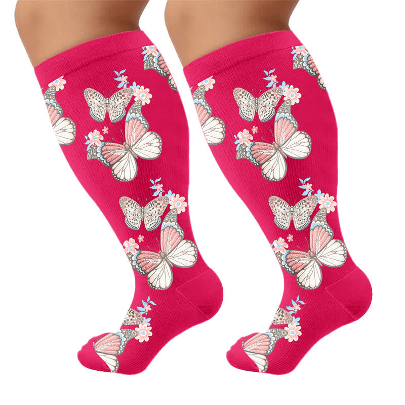 Plus Size Floral Flutter Compression Socks - image 9