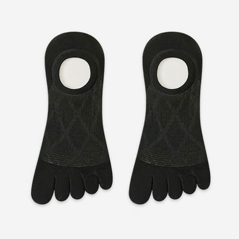 Breathable Bamboo Five Toe No Show Sokcs(3 Pairs) - Black - EU36-45(US3-11) - image 3