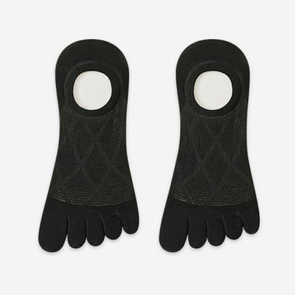 Breathable Bamboo Five Toe No Show Sokcs(3 Pairs) - Black - EU36-45(US3-11) - image 3