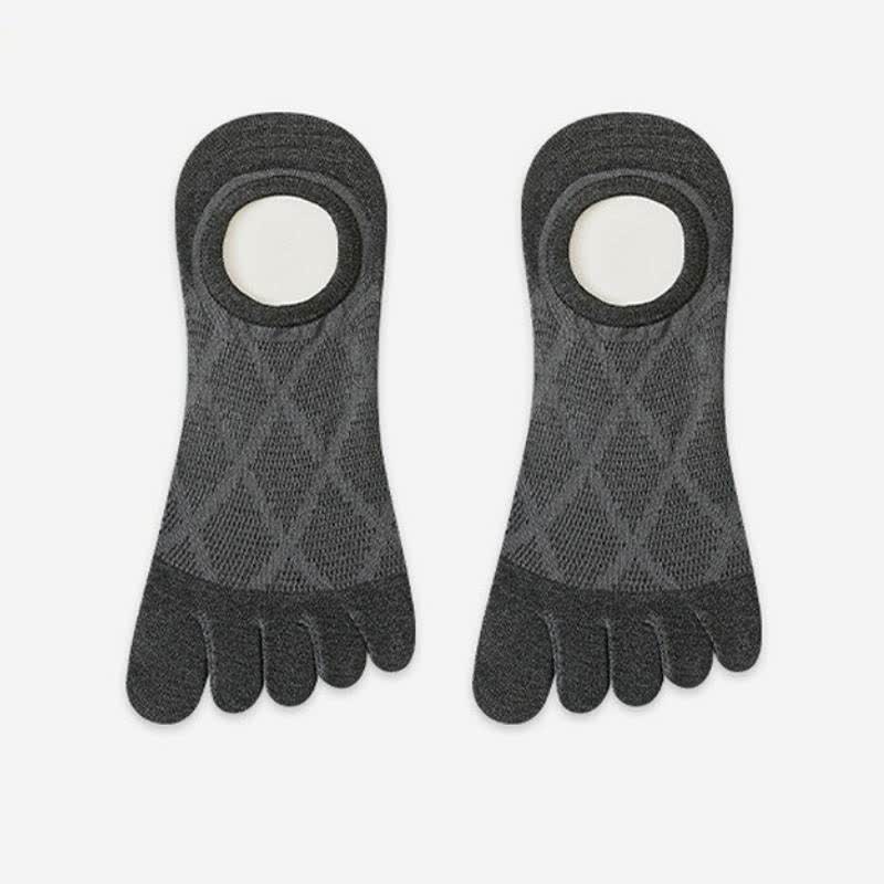 Breathable Bamboo Five Toe No Show Sokcs(3 Pairs) - Dark Grey - EU36-45(US3-11) - image 6