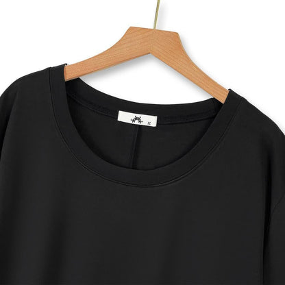Plus Size Round Neck Short Sleeve Shift Modest Midi Dress - image 1