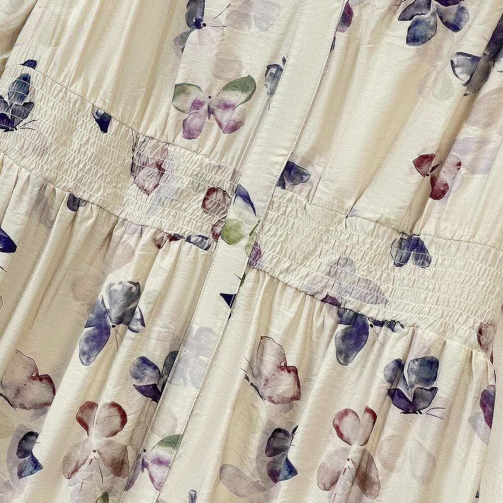 Vintage Floral V Neck Empire Waist Lightweight Sundresses - image 3