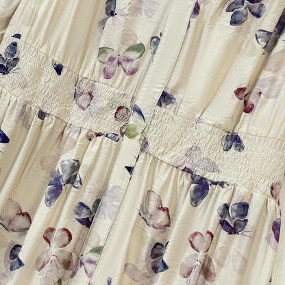 Vintage Floral V Neck Empire Waist Lightweight Sundresses - image 3