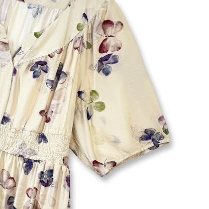 Vintage Floral V Neck Empire Waist Lightweight Sundresses - image 2