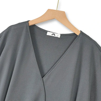Plus Size Batwing Short Sleeve  Loose Fit Pocket Summer Dresses - image 1