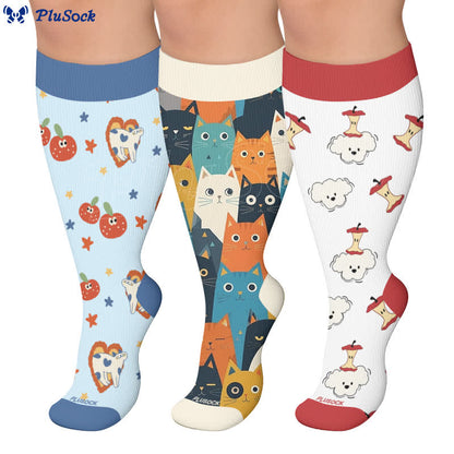 Plus Size Cartoon Cat Dog Compression Socks - image 0