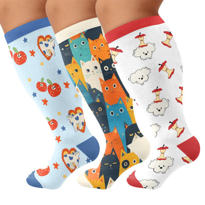 Plus Size Cartoon Cat Dog Compression Socks - image 4