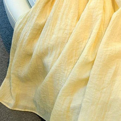 Plus Size V Neck Puff Short Sleeve Empire Waist Midi Dress - image 4