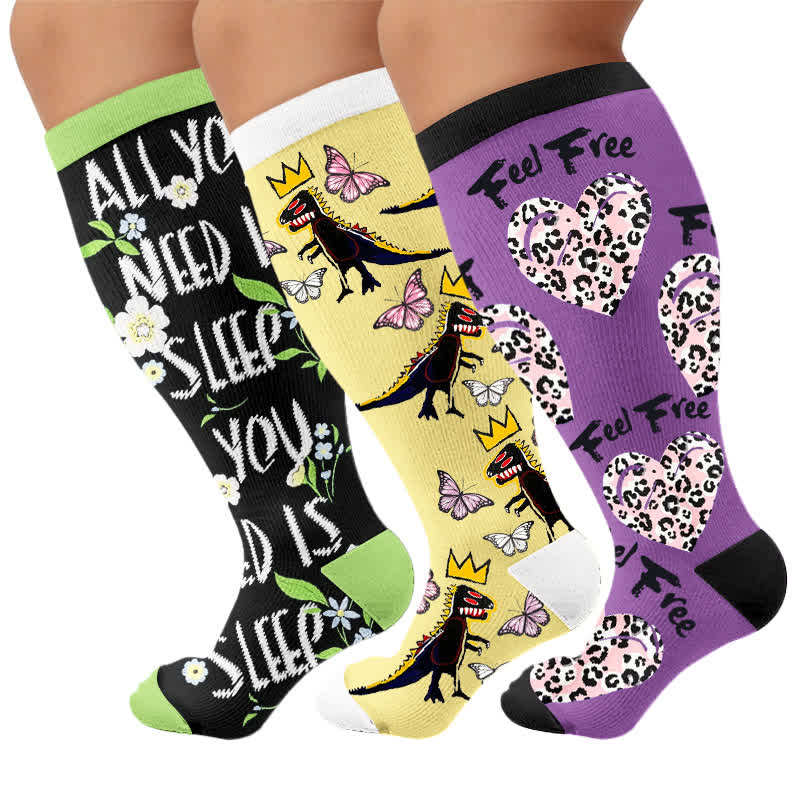 Plus Size Crown Dino Butterfly Compression Socks - image 7