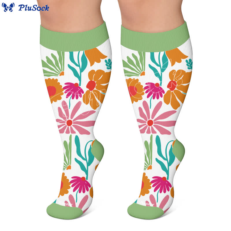 Plus Size Botanical Sloth Compression Socks - image 5