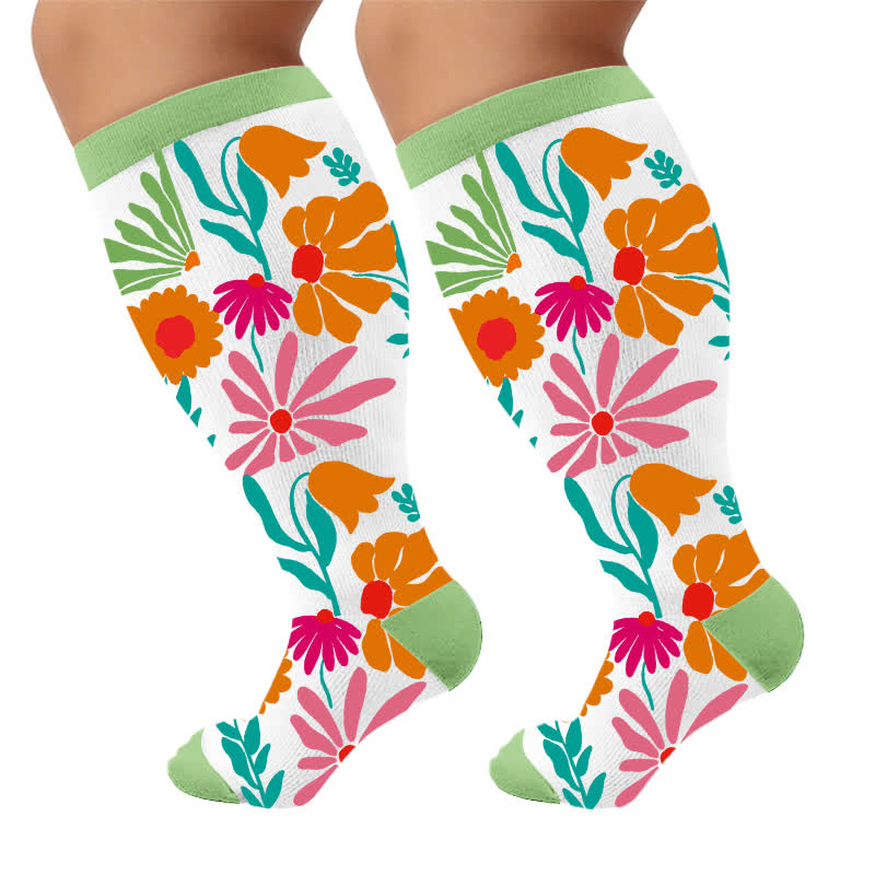 Plus Size Botanical Sloth Compression Socks - image 9