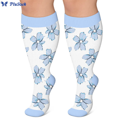Plus Size Blush Floral Compression Socks - image 6