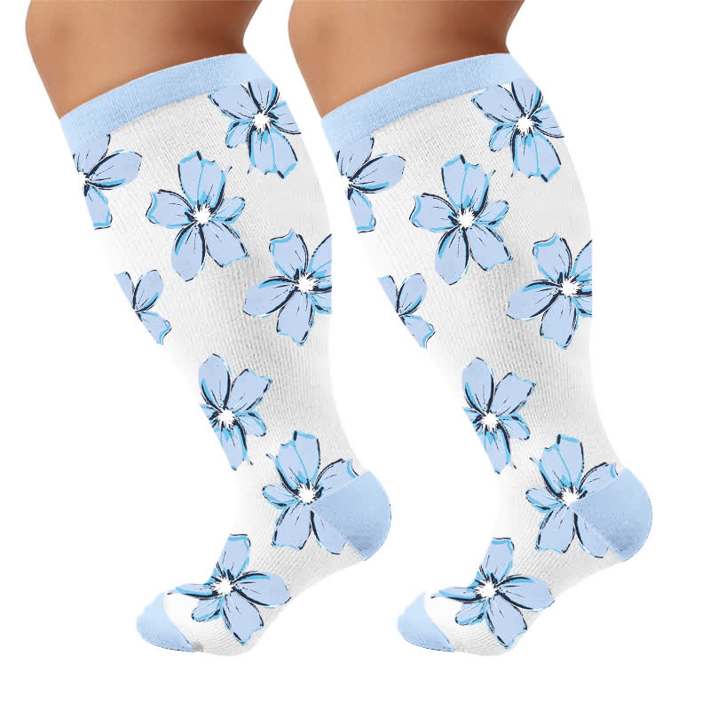 Plus Size Blush Floral Compression Socks - image 10