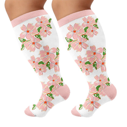 Plus Size Blush Floral Compression Socks - image 8