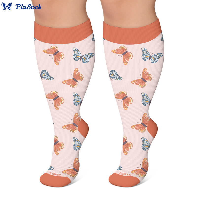Plus Size Butterfly Lucky Horseshoe Compression Socks - image 8