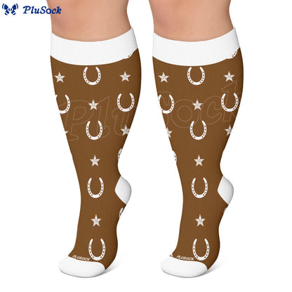 Plus Size Butterfly Lucky Horseshoe Compression Socks - image 6