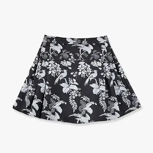 Plus Size Mandarin Collar Frog Button Top & Floral Print Skirt 2 Piece Summer Sets - Mini Skirt - 6XL - image 2