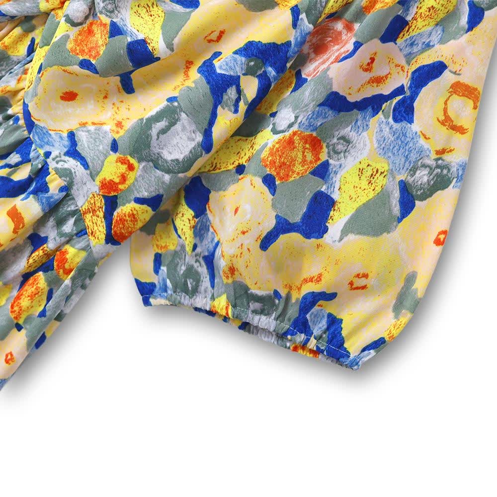 Plus Size Empire Waist Floral Puff Short Sleeve Lightweight Summer Dress - image 3