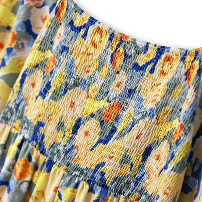 Plus Size Empire Waist Floral Puff Short Sleeve Lightweight Summer Dress - image 4