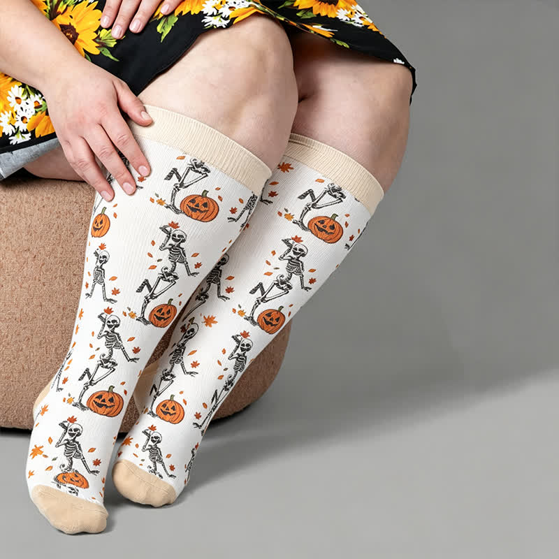 Plus Size Festive Pet Compression Socks - Apricot - 4XL - image 1