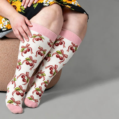 Plus Size Cactus Pop Compression Socks - White - 4XL - image 3