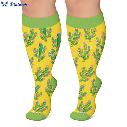 Plus Size Cactus Pop Compression Socks - image 4