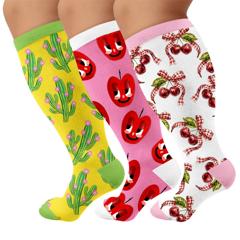 Plus Size Cactus Pop Compression Socks - image 7