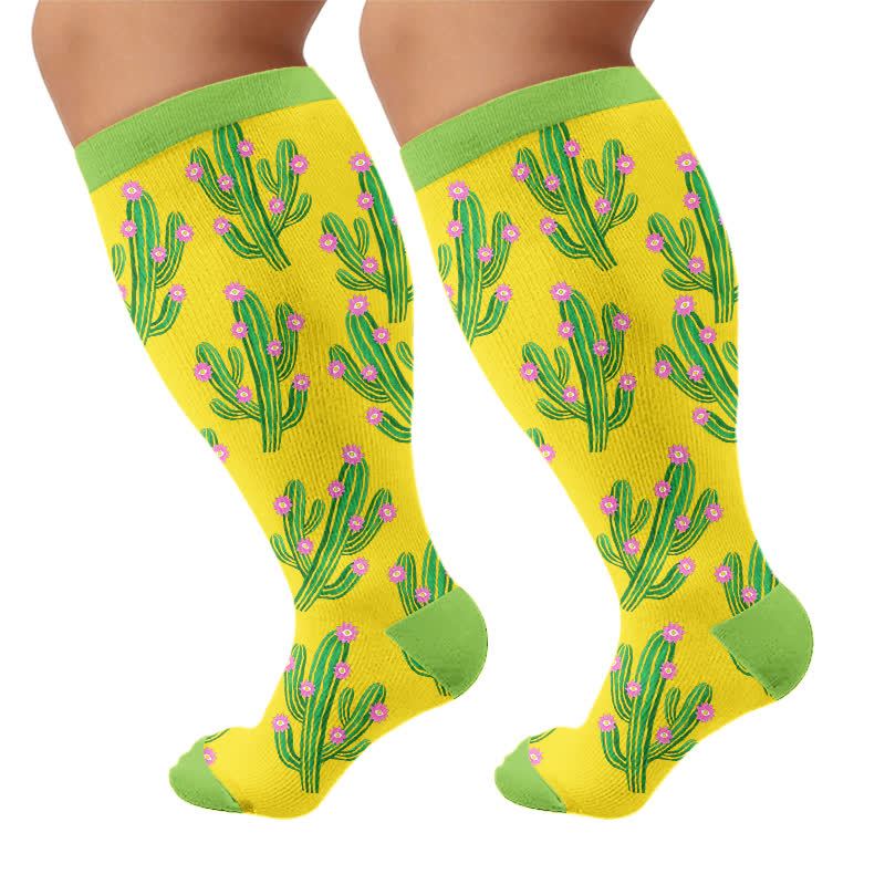Plus Size Cactus Pop Compression Socks - image 8