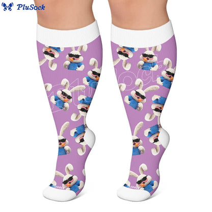 Plus Size Patchwork Rabbit Compression Socks - image 6
