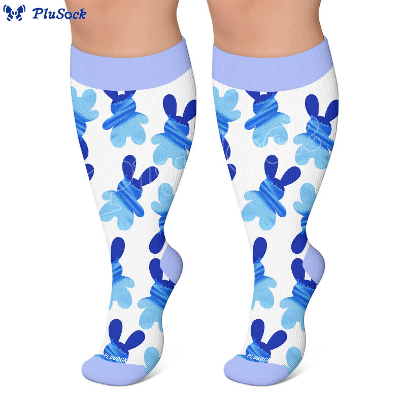 Plus Size Patchwork Rabbit Compression Socks - image 4