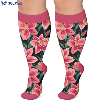 Plus Size Rose Garden Compression Socks - image 4