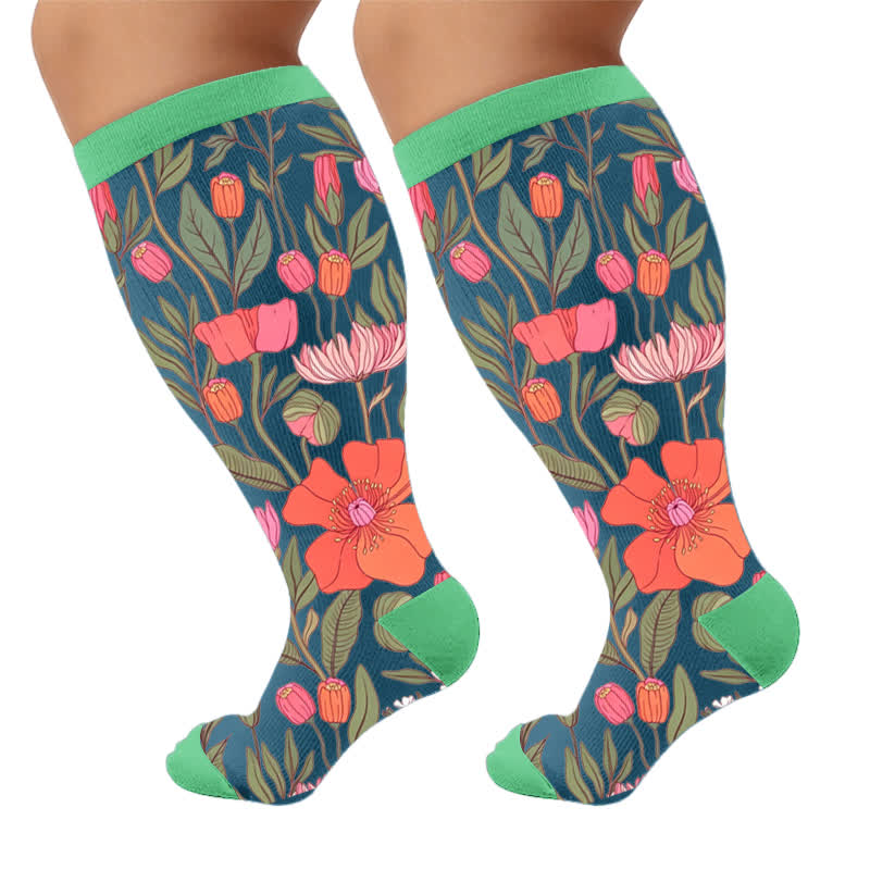 Plus Size Rose Garden Compression Socks - image 10