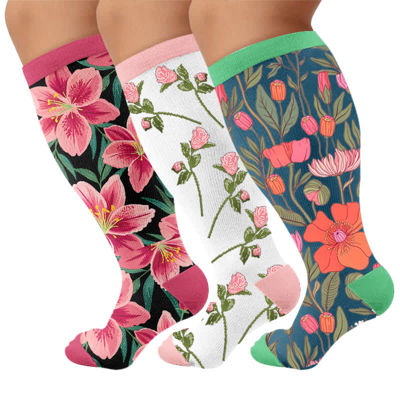 Plus Size Rose Garden Compression Socks - image 7