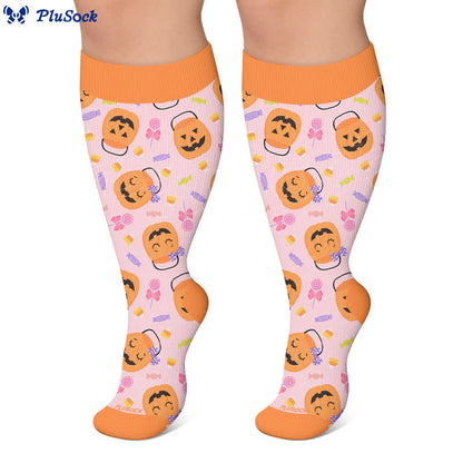 Plus Size Ghost Pumpkin Compression Socks - image 7