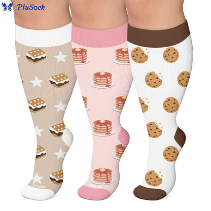 Plus Size Pancake Cookie Compression Socks - image 0