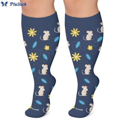 Plus Size Bunny Bloom Compression Socks - image 8