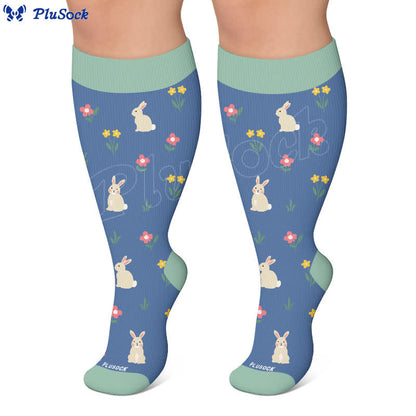 Plus Size Bunny Bloom Compression Socks - image 6