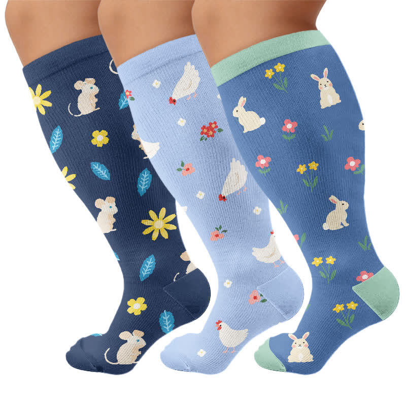 Plus Size Bunny Bloom Compression Socks - image 4